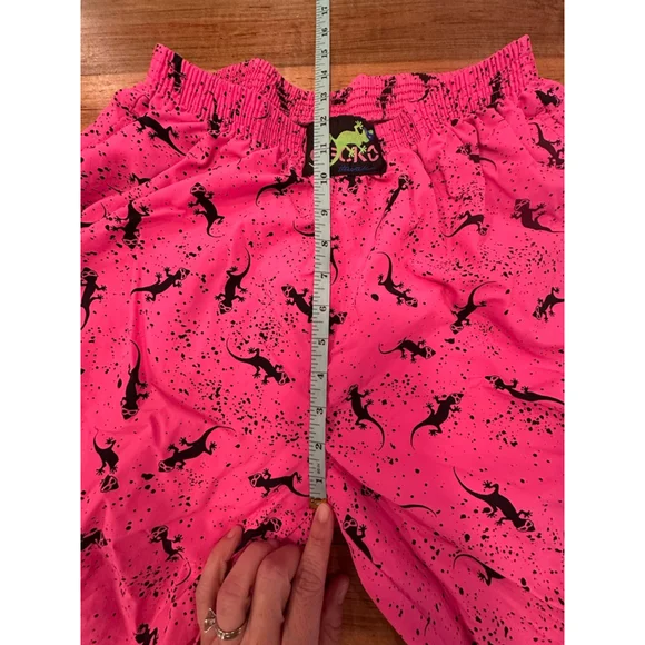 Gecko Hawaii Pink Gecko Print Beach Pants Large Y2K - Picture 15 of 15